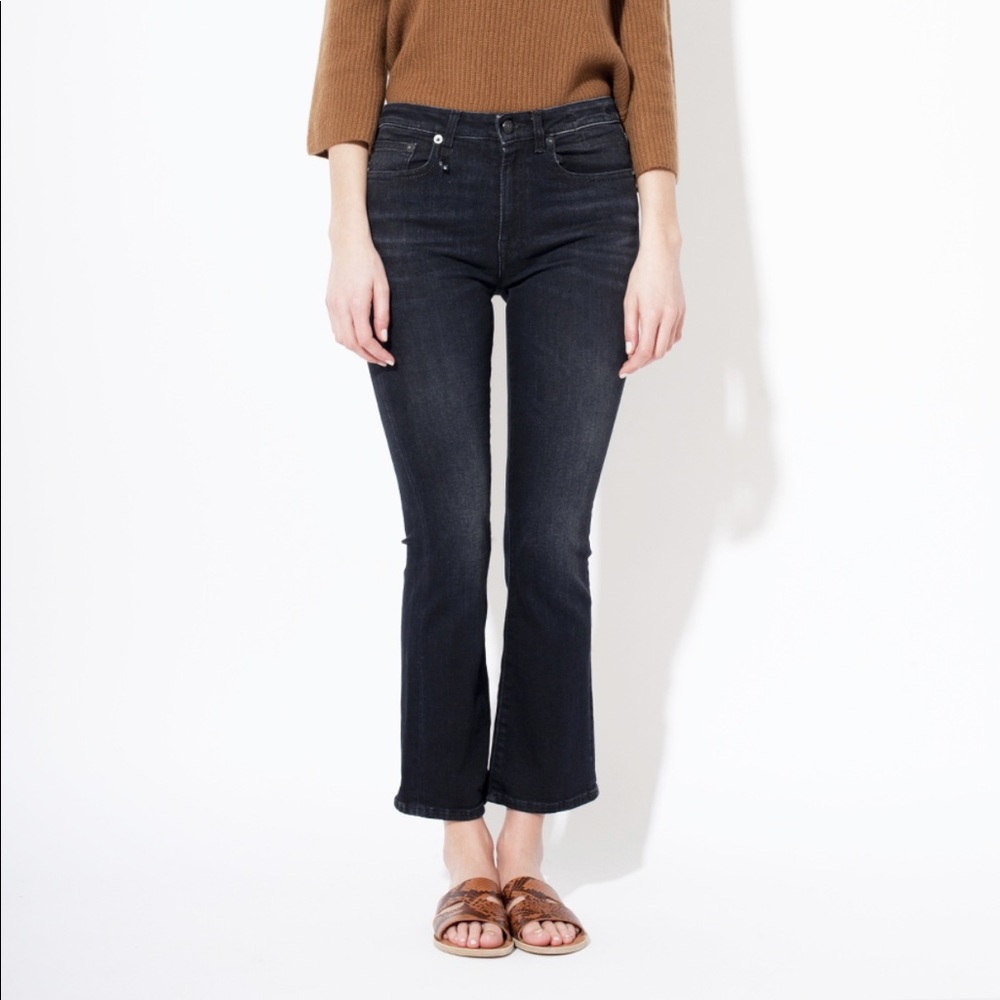R13 Kick Fit High Waist Crop Jeans